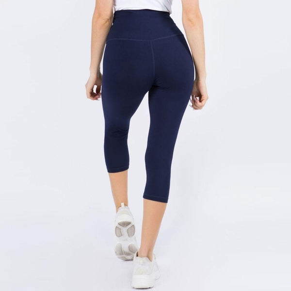Navy blue stretch Capri legging
