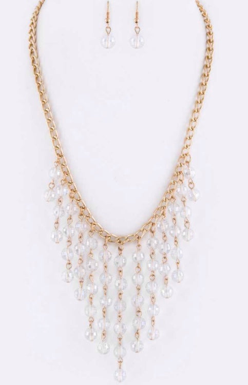 AB faceted bead necklace set