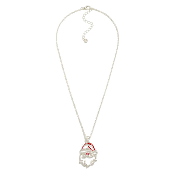 Santa Rhinestone Christmas Necklace
