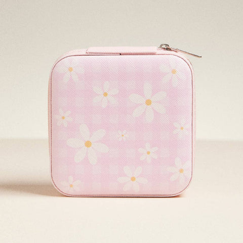 Daisy Flower Portable Square Jewelry Box
