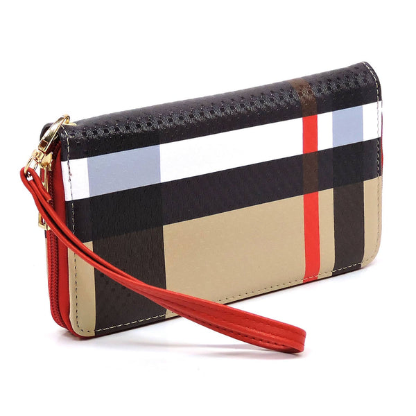 Red Tartan Plaid 3-in-1 Shoulder Handbag