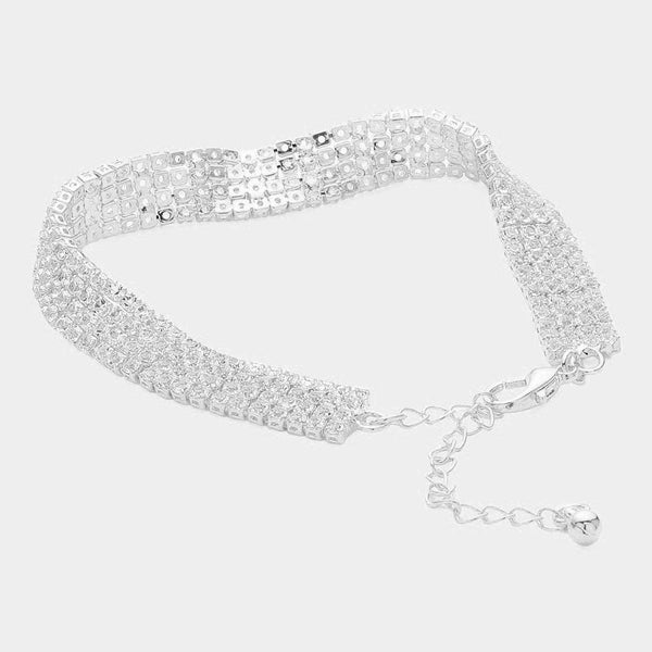 CZ Stone Embellished Tennis Evening Bracelet