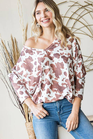 Cow Print Oversized Sweater
