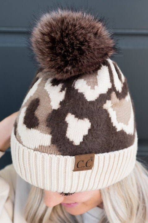Abstract Camo Pom CC Beanie