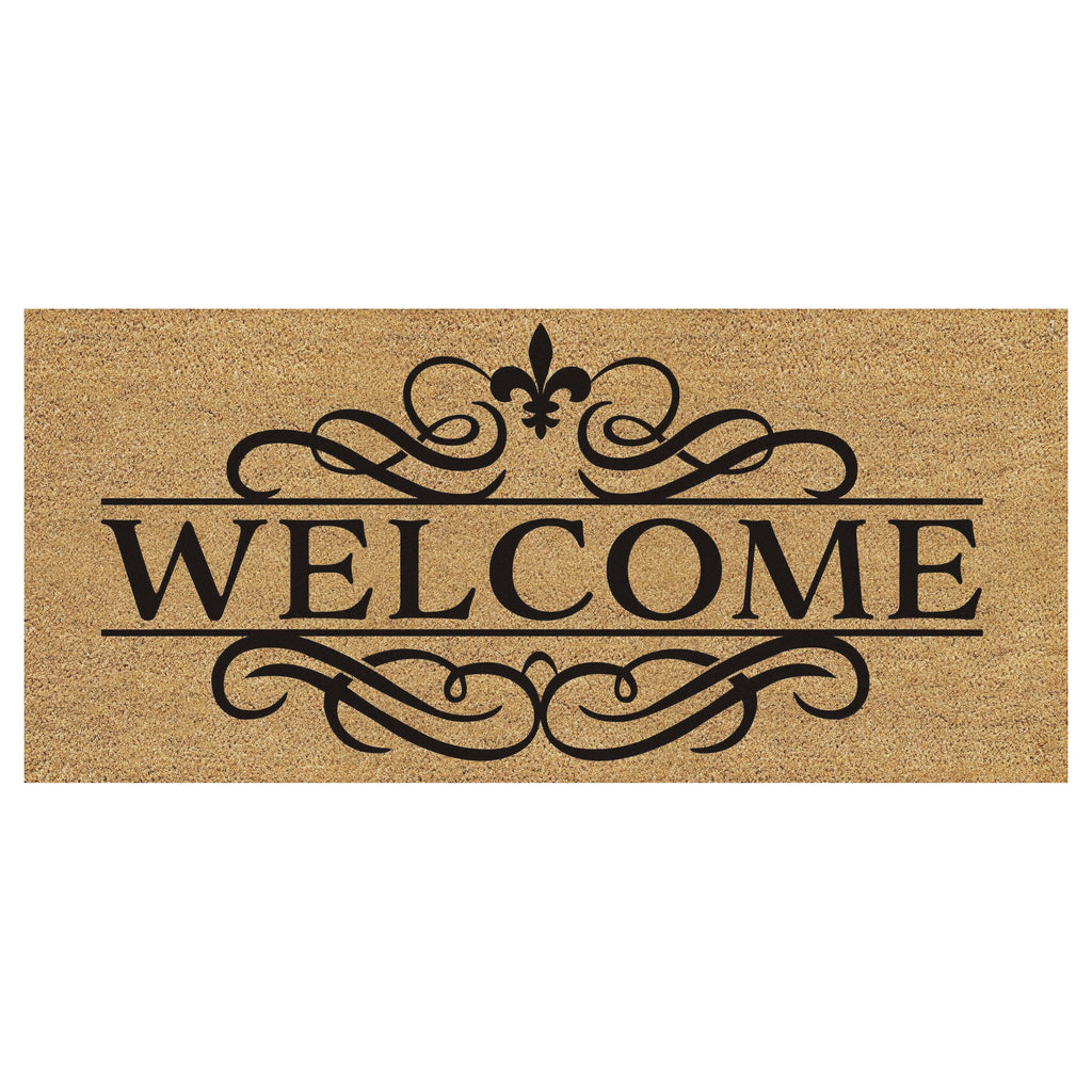 Welcome Ornate Swirl Flocked Coir Sassafras Switch Mat