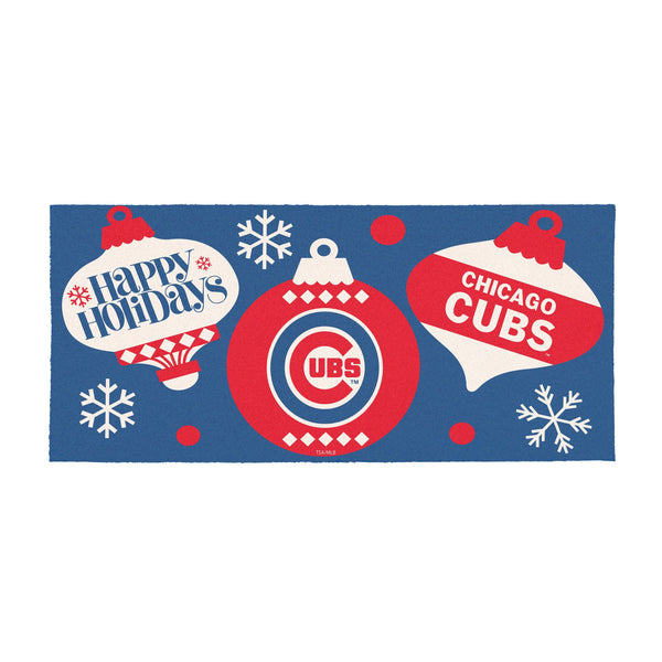 Chicago Cubs Holiday Flocked Coir Sassafras Switch Mat