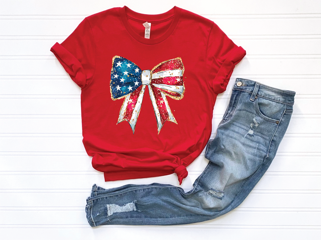 American Flag Bow T-shirt