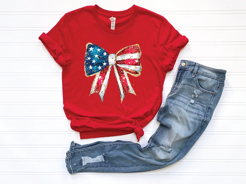 American Flag Bow T-shirt