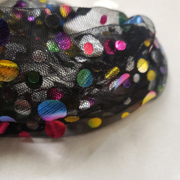 Rainbow polka dot headband