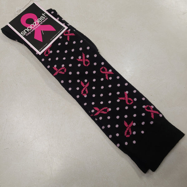 Black Pink Ribbon socks
