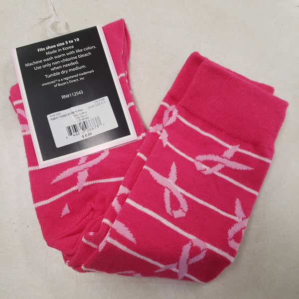 Hot Pink Ribbon knee hi socks