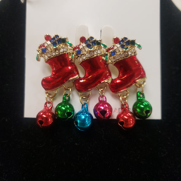 Lapel pin Christmas stockings