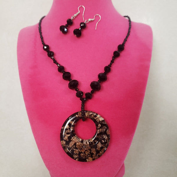 Black Bronze pendant necklace set