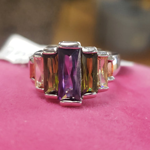 Multi color CZ ring size 6