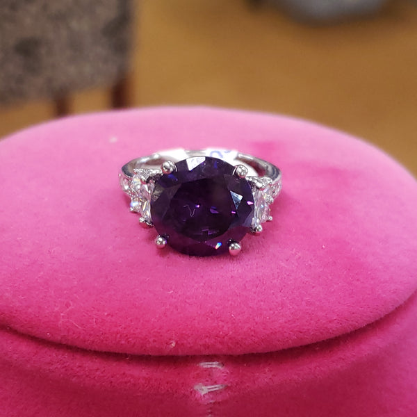 Purple Amethyst CZ ring size 7