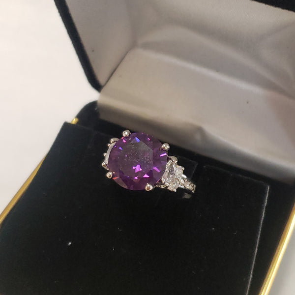 Purple Amethyst CZ ring size 7