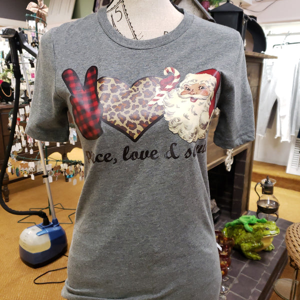 Peace, Love & Santa Christmas shirt Last One xs