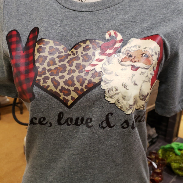 Peace, Love & Santa Christmas shirt Last One xs