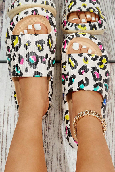 Leopard Print Soft Thick Sole Slip on sandal