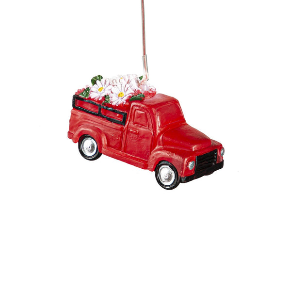 Red Truck Solar Mobile with Spinning Light