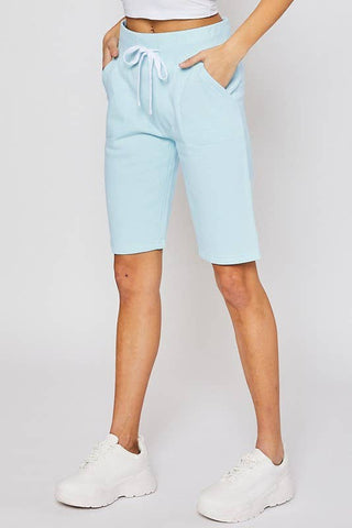 Blue Fleece Bermuda Shorts