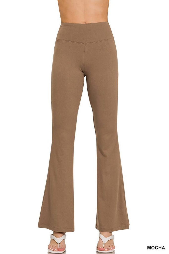 Mocha Buttery Soft Flare Leg Pants