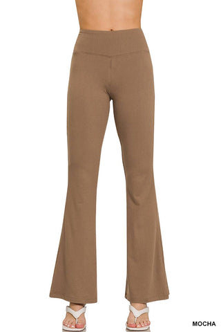 Mocha Buttery Soft Flare Leg Pants