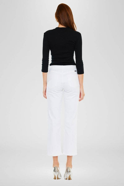 White High Rise Crop Jean KanCan