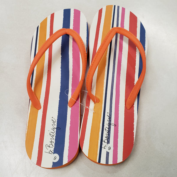 Bright stripe flip flops