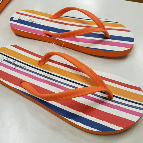 Bright stripe flip flops