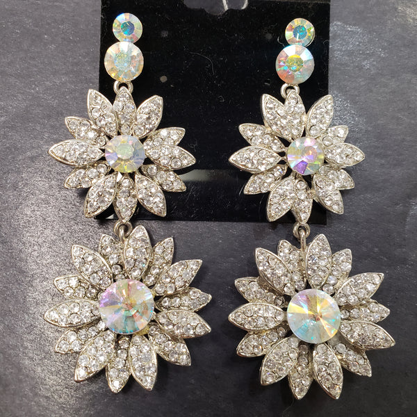 Flower AB pierced earring