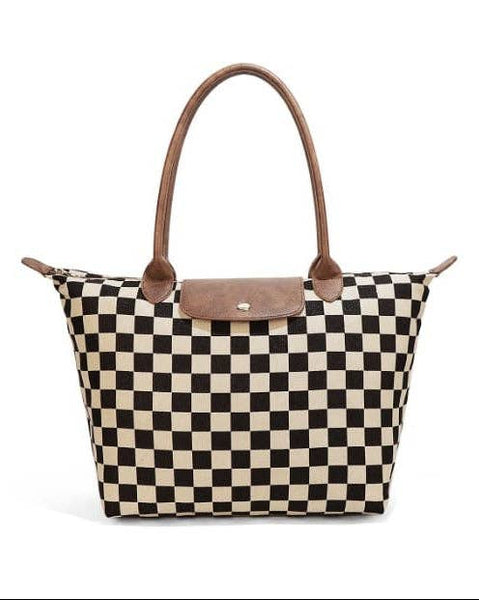 Checkered Resizable Tote Bag