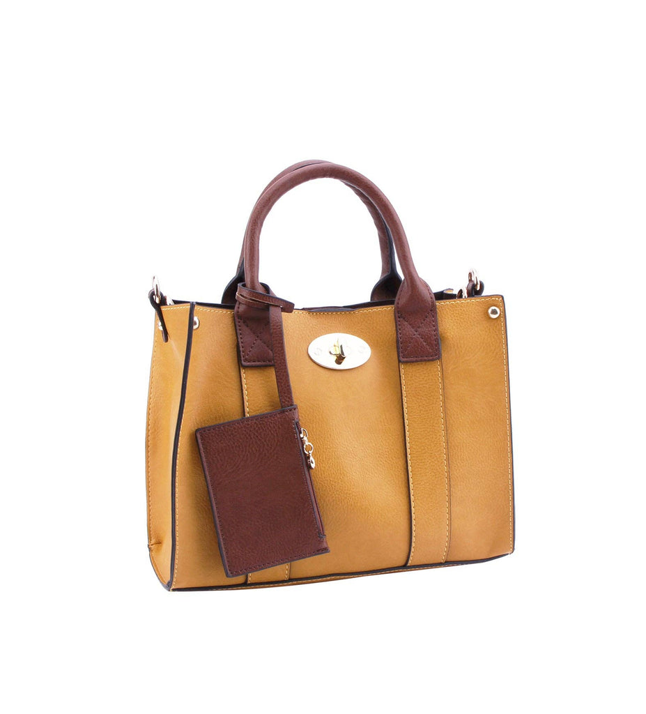 Mustard Yellow 3-in-1 Boxy Women's Crossbody Handbag