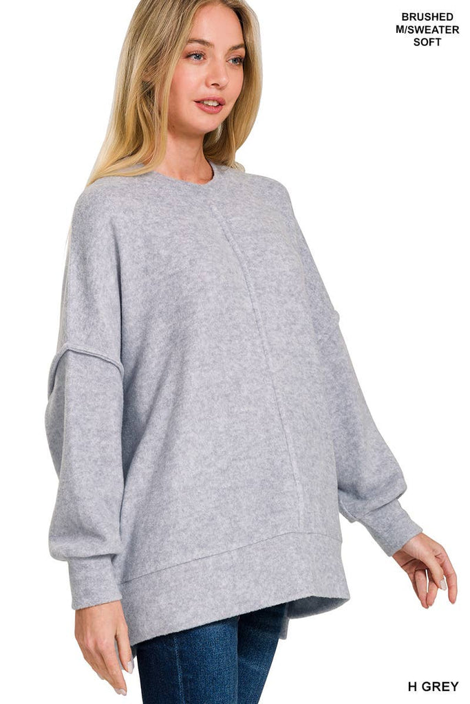 Heather Gray Brushed Oversized Sweater