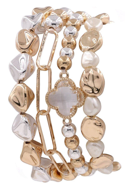 Dorianne Metallic Beaded Jewelry Set Bracelet
