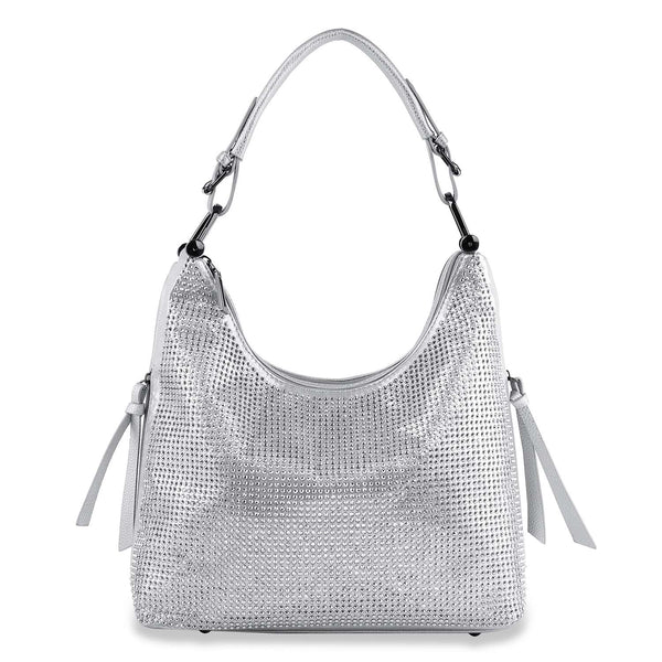 Pewter Accented Hobo Handbag