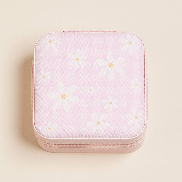 Daisy Flower Portable Square Jewelry Box
