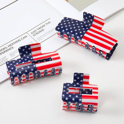 American USA Flag Hair Claw Clip