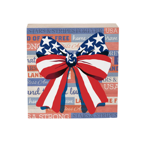 American Patriotic Classic Stars & Stripes Wood Sign Plock