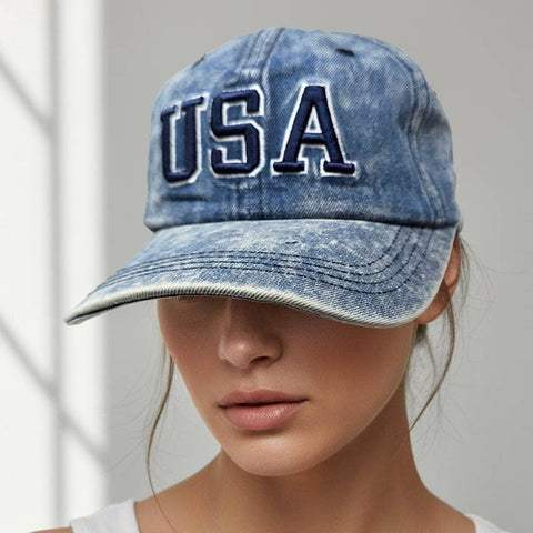 Denim USA Embroidered Baseball Cap