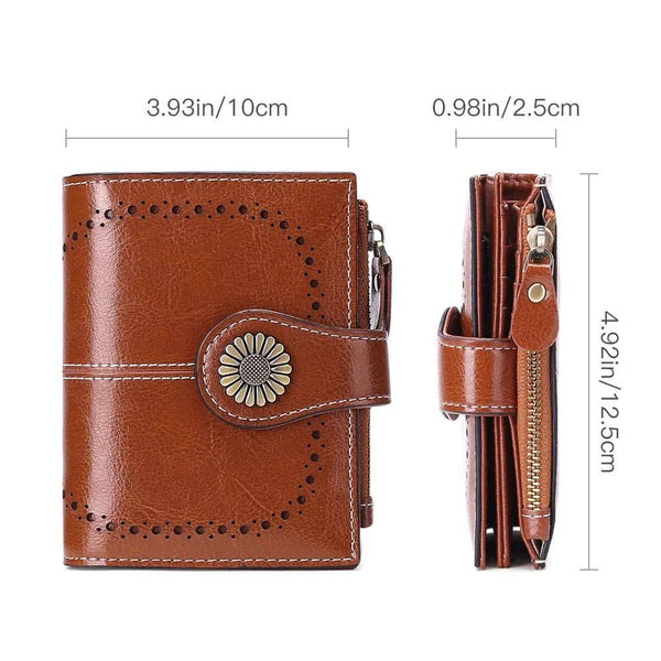 Vegan Leather Laser Cut Out Detail Wallet