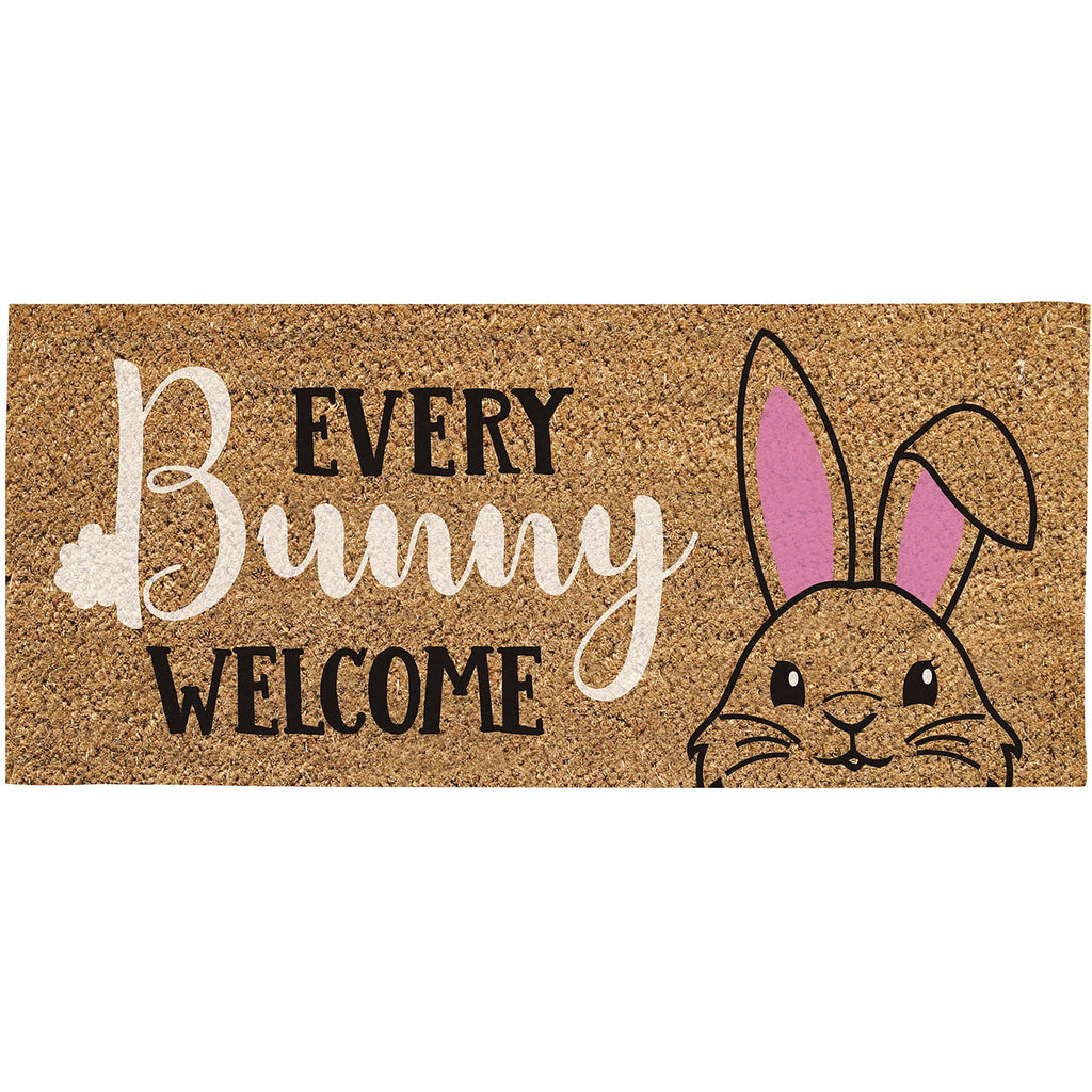Every Bunny Welcome Flocked Sassafras Coir Switch Mat