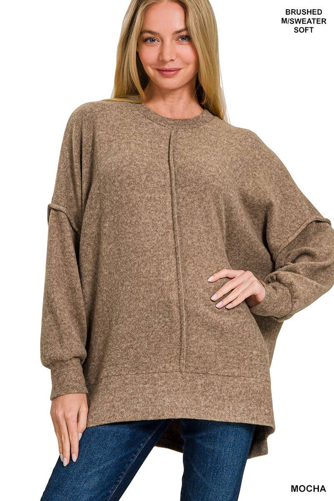 Mocha Brushed Oversized Sweater
