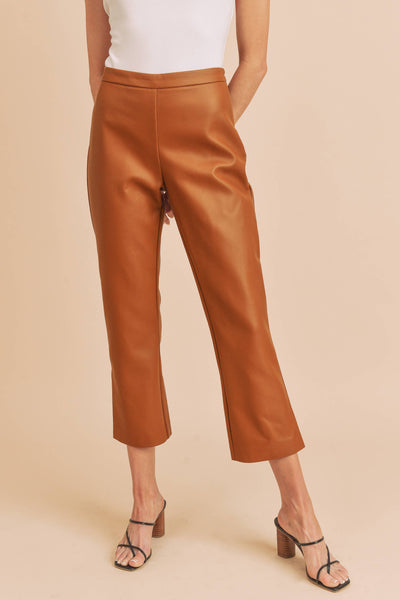 Caramel leather Vegan Pants