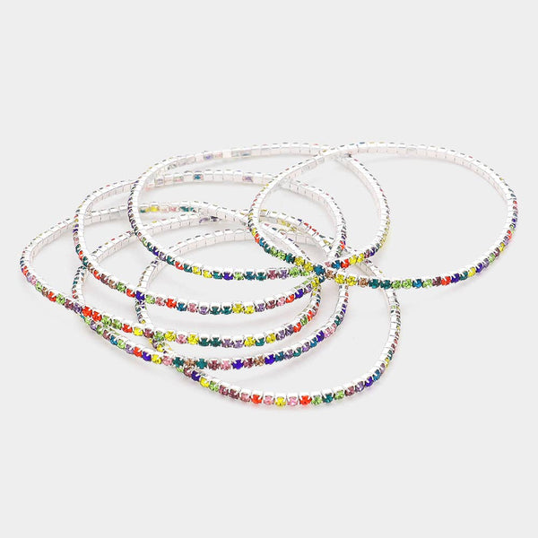 Rhinestone Single Stretch Evening Bracelet
