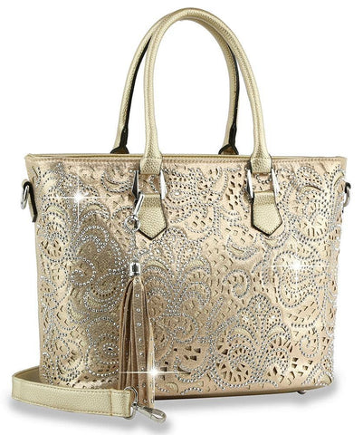 Gold Layered Design Tote Handbag