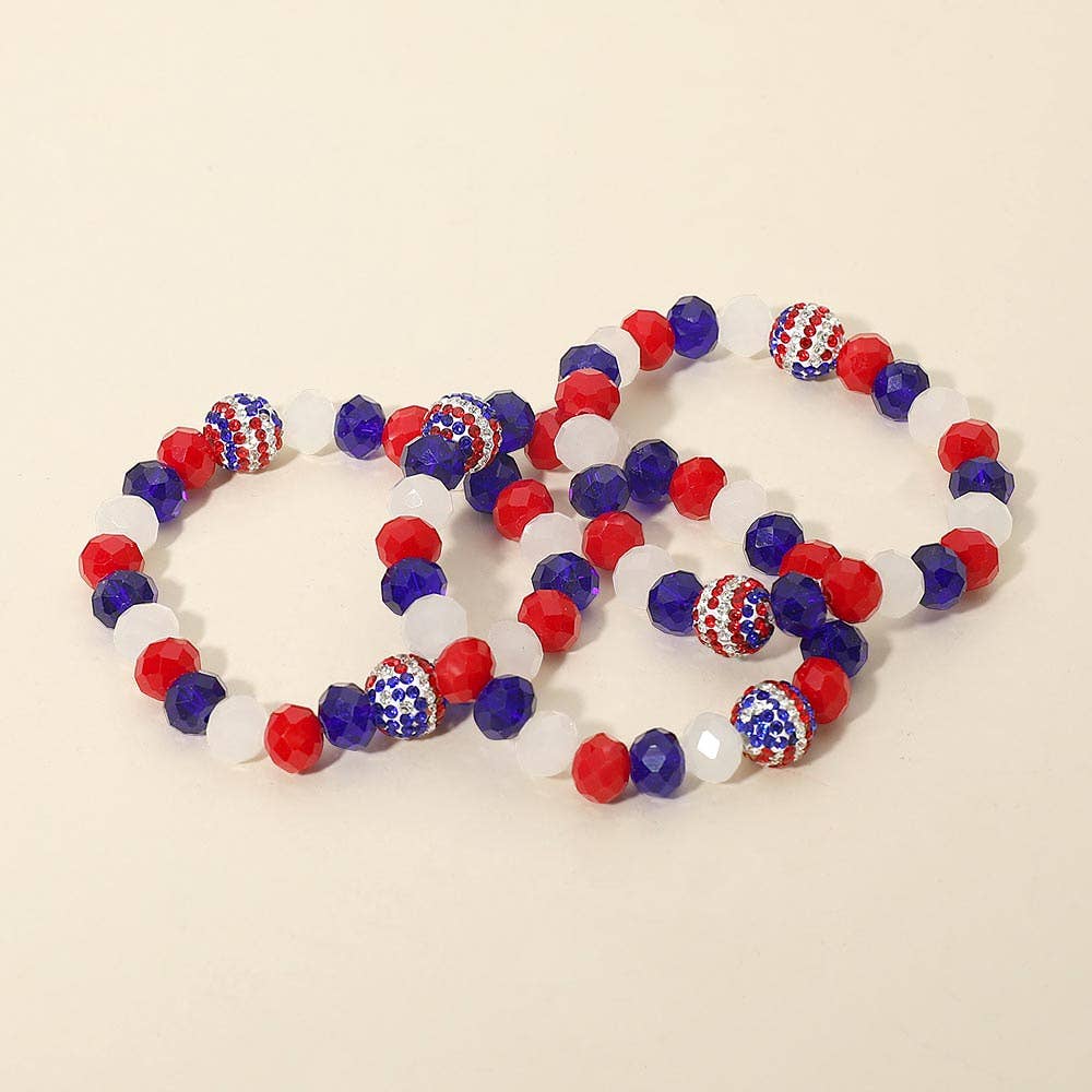 American USA Flag Stretch Bracelet