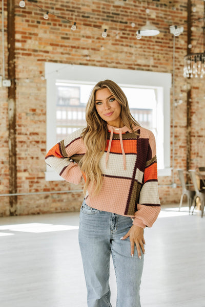 Pink Multi Waffle Knit Sweater