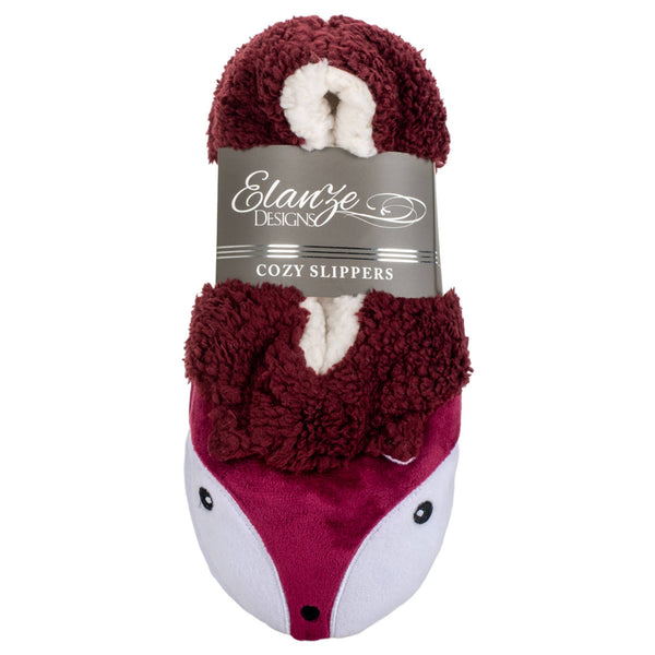 Fox Plush  Non Slip Fuzzy Slipper - Medium