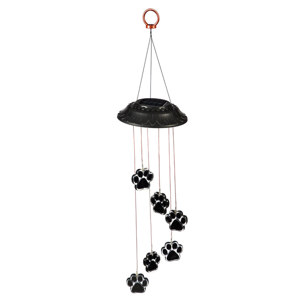 Paw Print Pet Color Changing Solar Mobile
